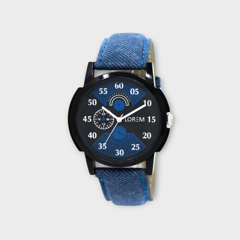 Multicolor Denim Look Analog Watch For Men LR02