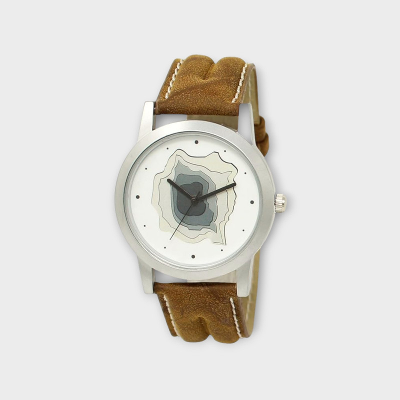 White 3D Look Analog Watch For Men LR09