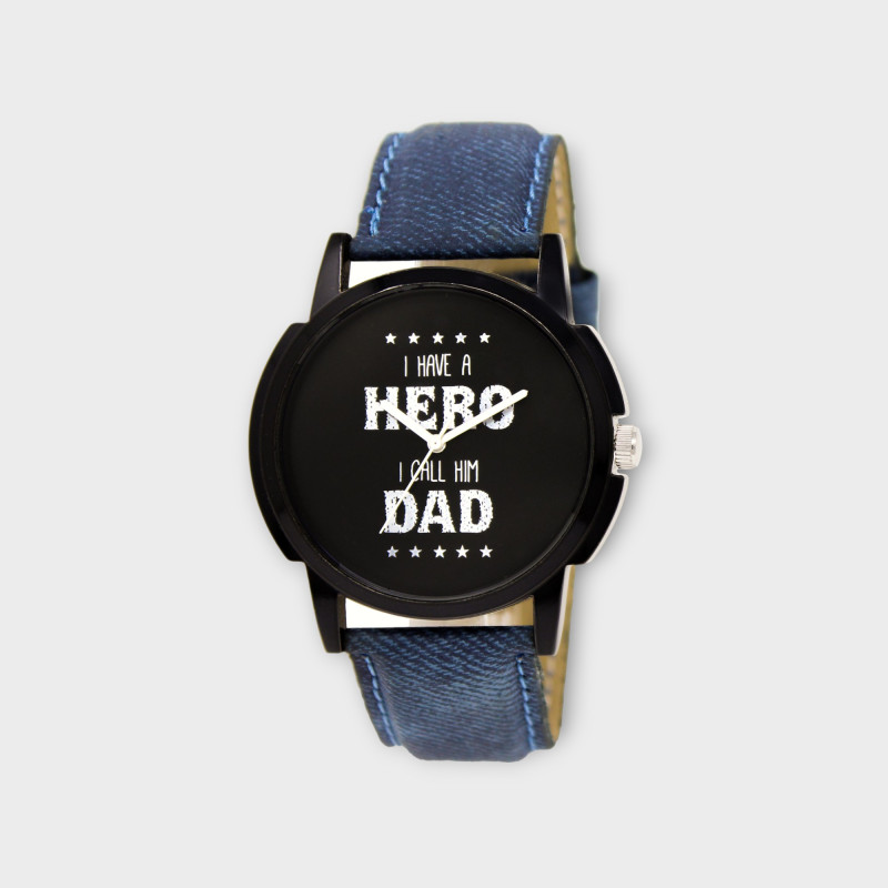 Black Hero Dad Analog Watch For Men LR07