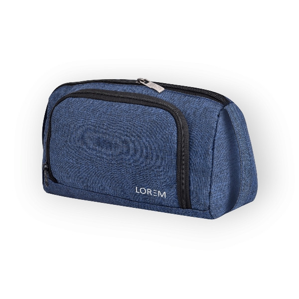 Blue Linen PVC Material Large Stationory (Pen-Pencil) / Small Makeup Pouch-Organizer RSOG09